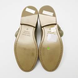 Pre Owned Isabel Marant Olive Green Suede Ankle Boots Size 37