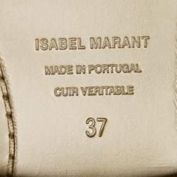 Pre Owned Isabel Marant Olive Green Suede Ankle Boots Size 37