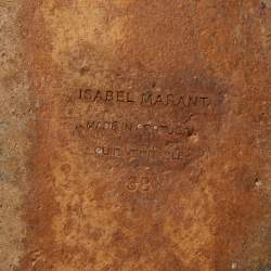 Pre Owned Isabel Marant Brown Leather Buckle Detail Flats Size 38