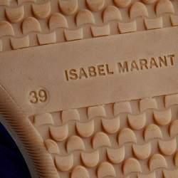 Pre Owned Isabel Marant Blue Suede And Leather Bekett Wedge Sneakers Size 39
