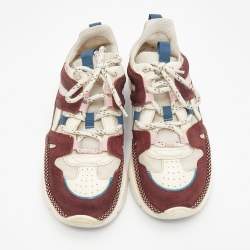 Pre Owned Isabel Marant Multicolor Leather and Suede Kindsay Low Top Sneakers Size 38