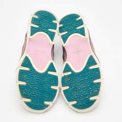 Pre Owned Isabel Marant Multicolor Leather and Suede Kindsay Low Top Sneakers Size 38