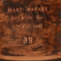 Pre Owned Isabel Marant Black Leather Embellished Ankle Boots Size 39