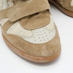 Pre Owned Isabel Marant Grey Suede and Leather Bekett Wedge High Top Sneakers Size 41