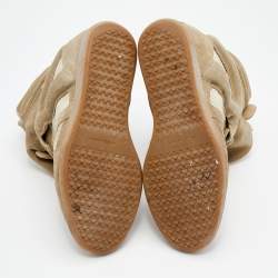 Pre Owned Isabel Marant Grey Suede and Leather Bekett Wedge High Top Sneakers Size 41