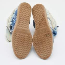 Pre Owned Isabel Marant Two Tone Denim Bekett Wedge Sneakers Size 41