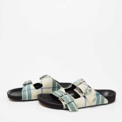 Pre Owned Isabel Marant Tri-Color Wool Flat Slides Size 38
