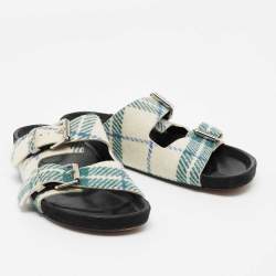 Pre Owned Isabel Marant Tri-Color Wool Flat Slides Size 38