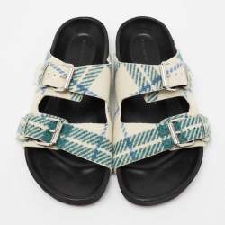 Pre Owned Isabel Marant Tri-Color Wool Flat Slides Size 38