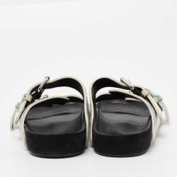 Pre Owned Isabel Marant Tri-Color Wool Flat Slides Size 38