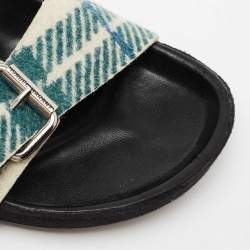 Pre Owned Isabel Marant Tri-Color Wool Flat Slides Size 38