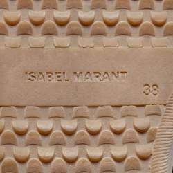 Pre Owned Isabel Marant Beige/Black Canvas And Suede Beckett Wedge Sneakers Size 38