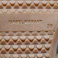 Pre Owned Isabel Marant Olive Green/Brown Suede and Leather Bekett Wedge High-Top Sneakers Size 38