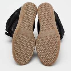 Pre Owned Isabel Marant Black Suede And Leather Bekett Wedge Sneakers Size 38