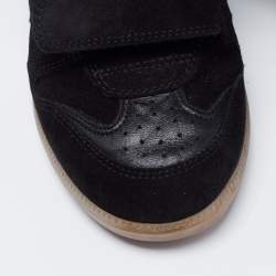 Pre Owned Isabel Marant Black Suede And Leather Bekett High Top Sneakers Size 35