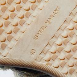 Pre Owned Isabel Marant Blue/White Denim Bekett Wedge Sneakers Size 40