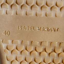 Pre Owned Isabel Marant Khaki/Off White Suede Bekett Wedge Sneakers Size 40