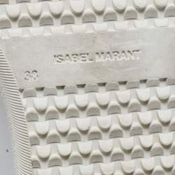 Pre Owned Isabel Marant White Leather Bryce Side Stitch Low Top Sneakers Size 38