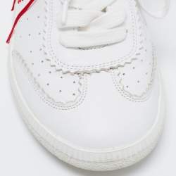 Pre Owned Isabel Marant White Leather Bryce Side Stitch Low Top Sneakers Size 38