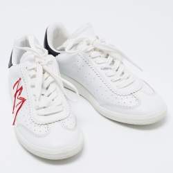 Pre Owned Isabel Marant White Leather Bryce Side Stitch Low Top Sneakers Size 38