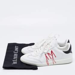 Pre Owned Isabel Marant White Leather Bryce Side Stitch Low Top Sneakers Size 38
