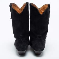 Pre Owned Isabel Marant Black Suede Ankle Boots Size 39