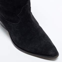 Pre Owned Isabel Marant Black Suede Ankle Boots Size 39