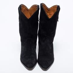 Pre Owned Isabel Marant Black Suede Ankle Boots Size 39