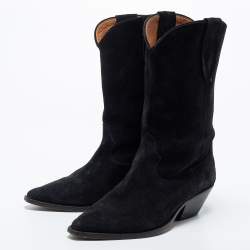 Pre Owned Isabel Marant Black Suede Ankle Boots Size 39