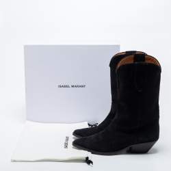 Pre Owned Isabel Marant Black Suede Ankle Boots Size 39
