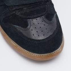 Pre Owned Isabel Marant Black Suede and Leather Bekett High Top Wedge Sneakers Size 41