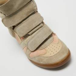 Pre Owned Isabel Marant Tricolor Suede and Leather Bekett Wedge Sneakers Size 39