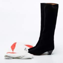 Pre Owned Isabel Marant Black Suede Knee Length Boots Size 36