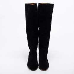 Pre Owned Isabel Marant Black Suede Knee Length Boots Size 36