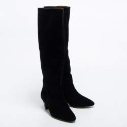 Pre Owned Isabel Marant Black Suede Knee Length Boots Size 36