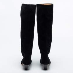 Pre Owned Isabel Marant Black Suede Knee Length Boots Size 36