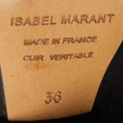 Pre Owned Isabel Marant Brown/Black Leather and Suede Eyelet Detail Miyako Ankle Booties Size 36