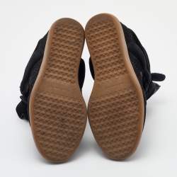 Isabel Marant Black Python Embossed Suede Bekett Sneakers Size 37
