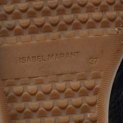 Isabel Marant Black Python Embossed Suede Bekett Sneakers Size 37