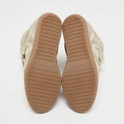 Pre Owned Isabel Marant Grey Suede and Leather Bekett Wedge Sneakers Size 39