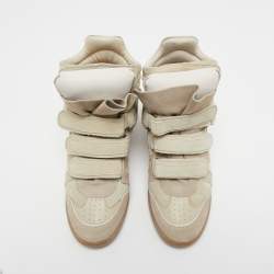 Pre Owned Isabel Marant Grey Suede and Leather Bekett Wedge Sneakers Size 39