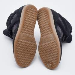 Pre Owned Isabel Marant Black/Grey Suede And Leather Beckett Wedge Sneakers Size 38