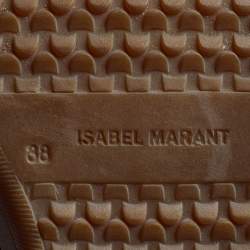 Pre Owned Isabel Marant Black Suede and Calf Hair Wedge Lace Up Sneakers Size 38