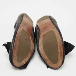 Pre Owned Isabel Marant Black Leather Bow Ballet Flats Size 40