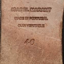 Pre Owned Isabel Marant Black Leather Bow Ballet Flats Size 40