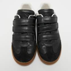 Pre Owned Isabel Marant Black Leather and Suede Low Top Sneakers Size 38