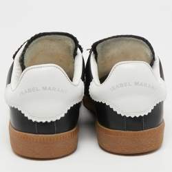 Pre Owned Isabel Marant Black Leather and Suede Low Top Sneakers Size 38