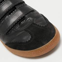 Pre Owned Isabel Marant Black Leather and Suede Low Top Sneakers Size 38