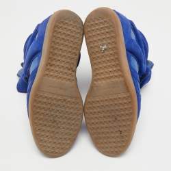 Pre Owned Isabel Marant Blue Suede and Leather Beckett Wedge Sneakers Size 39