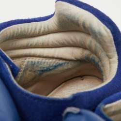 Pre Owned Isabel Marant Blue Suede and Leather Beckett Wedge Sneakers Size 39